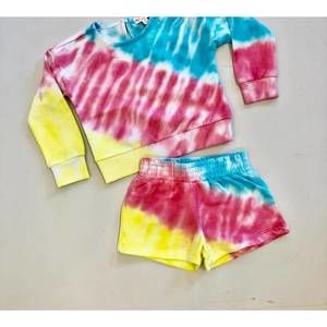 NEW DESIGN HISTORY girls' sherbet short set in tie dye